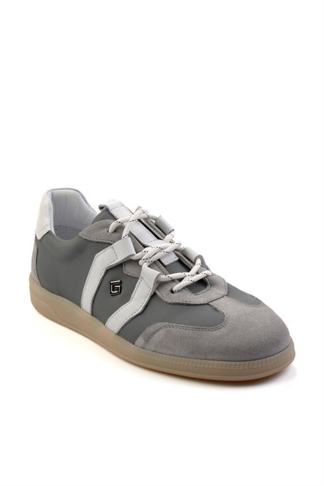 Gri Hakiki Deri Erkek Sneaker E01075623902