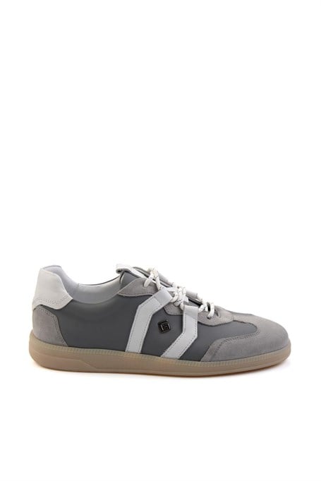 Gri Hakiki Deri Erkek Sneaker E01075623902