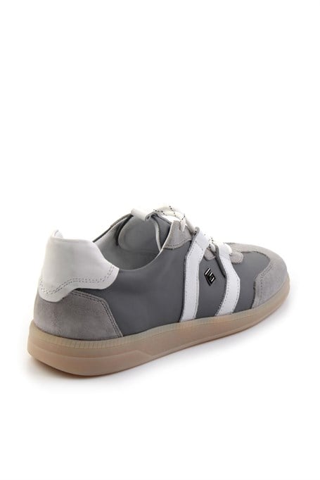 Gri Hakiki Deri Erkek Sneaker E01075623902