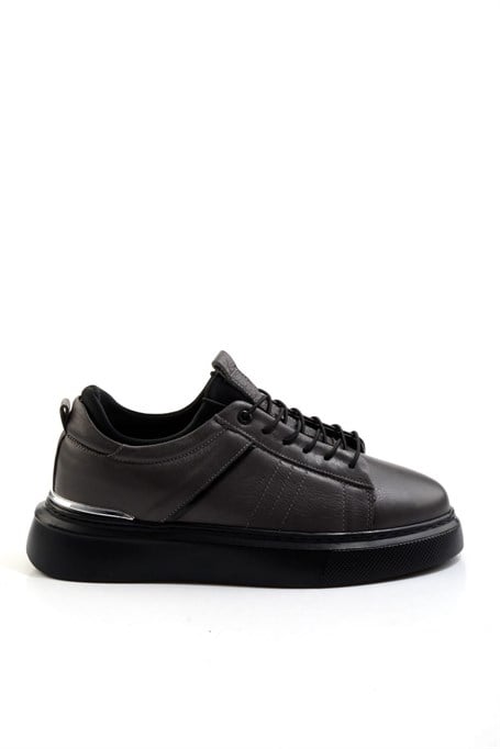 Gri Hakiki Deri Erkek Sneaker E01082010403