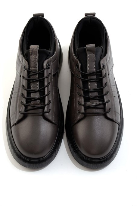Gri Hakiki Deri Erkek Sneaker E01082010403