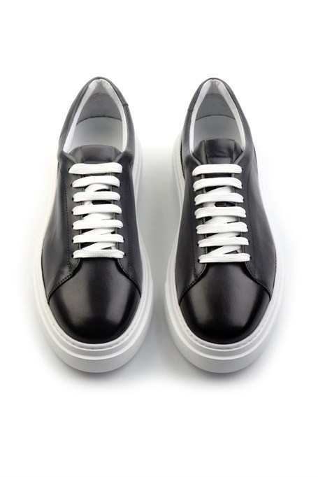 Gri Hakiki Deri Erkek Sneaker E01083016803