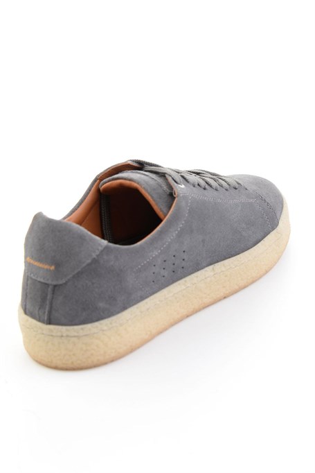 Gri Hakiki Deri Erkek Sneaker E01396009902