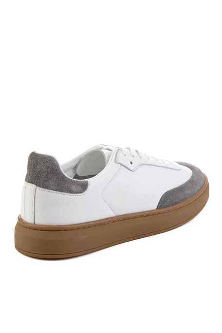 Gri Hakiki Deri Erkek Sneaker E01442421502