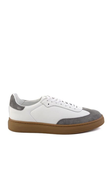 Gri Hakiki Deri Erkek Sneaker E01442421502
