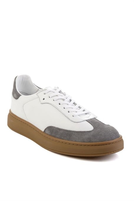 Gri Hakiki Deri Erkek Sneaker E01442421502