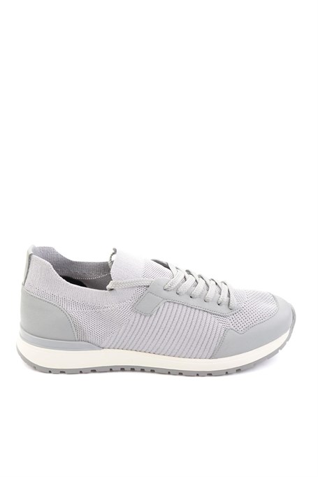 Gri Hakiki Deri Erkek Sneaker E01730580382