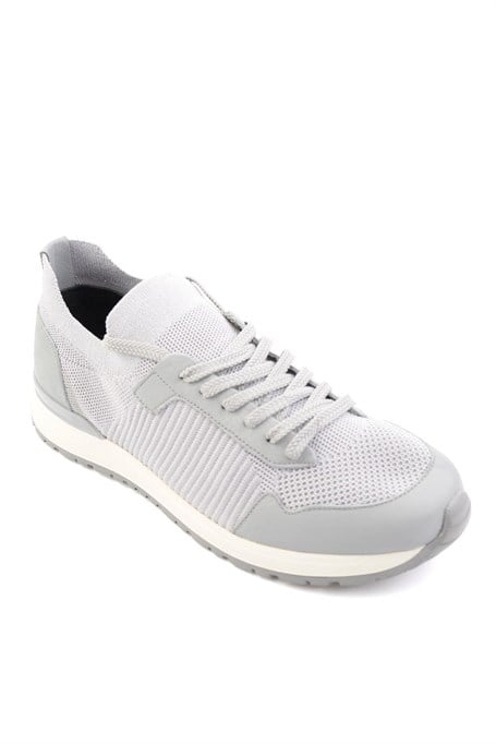 Gri Hakiki Deri Erkek Sneaker E01730580382