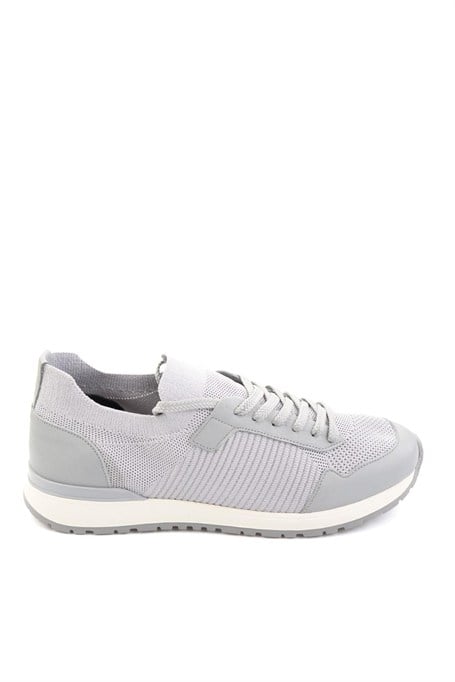 Gri Hakiki Deri Erkek Sneaker E01730580382