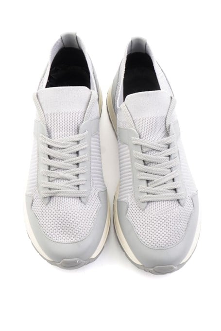 Gri Hakiki Deri Erkek Sneaker E01730580382