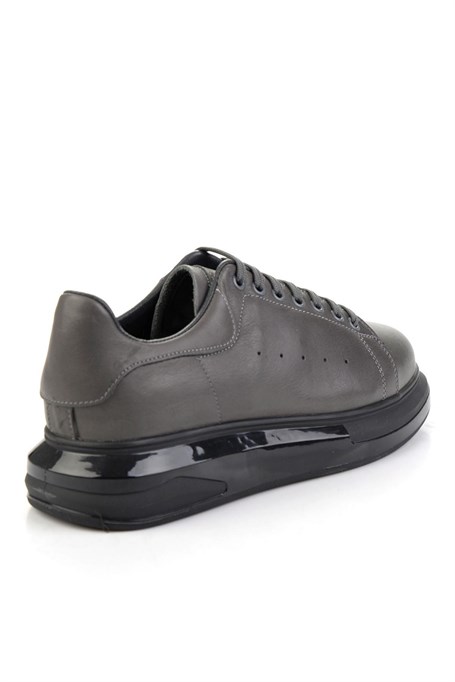Gri Hakiki Deri Erkek Sneaker E01811100743