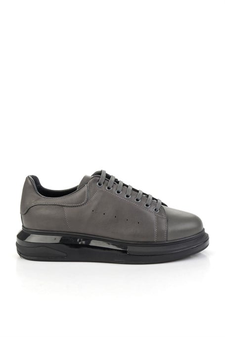 Gri Hakiki Deri Erkek Sneaker E01811100743