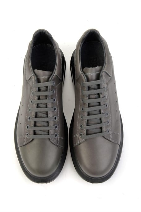 Gri Hakiki Deri Erkek Sneaker E01811100743