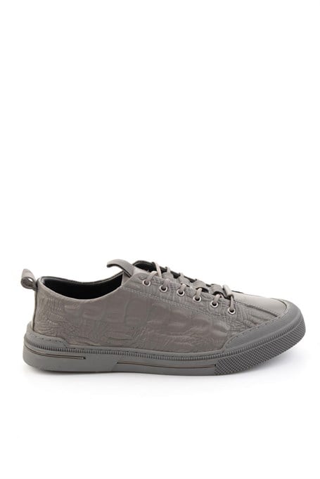 Gri Hakiki Deri Erkek Sneaker E01900251044