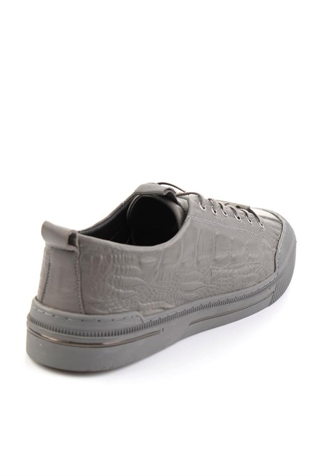 Gri Hakiki Deri Erkek Sneaker E01900251044