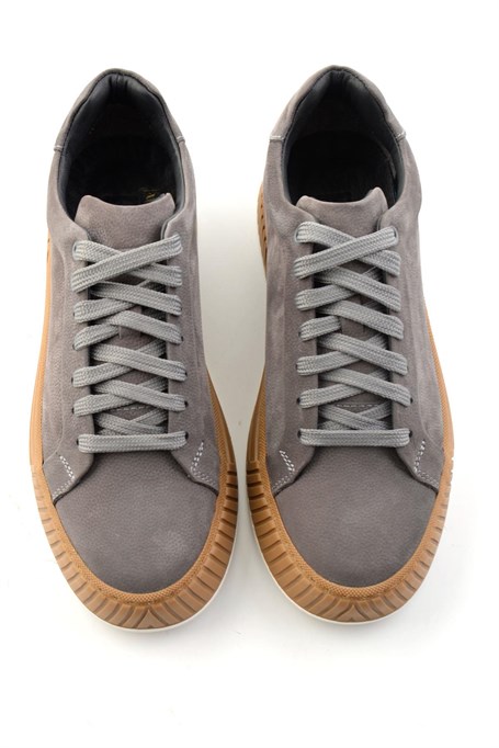 Gri Nubuk Hakiki Deri Erkek Sneaker E01774007001