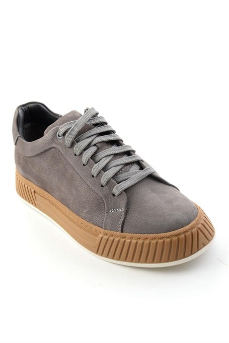 Gri Nubuk Hakiki Deri Erkek Sneaker E01774007001