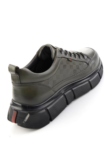 Haki Hakiki Deri Erkek Casual Ayakkabı E01398400203