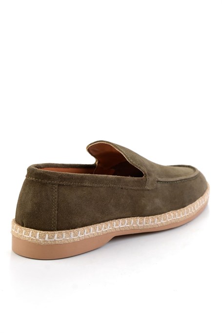 Haki Hakiki Deri Erkek Espadril E01079709502