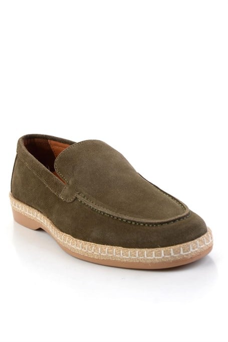 Haki Hakiki Deri Erkek Espadril E01079709502