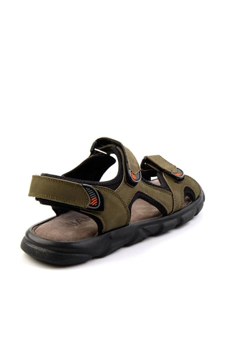 Haki Hakiki Deri Erkek Sandalet E05078102501