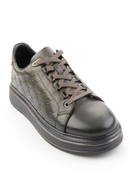 Haki Hakiki Deri Erkek Sneaker E01398023103