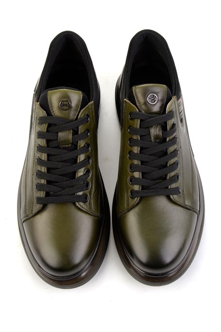Haki Hakiki Deri Erkek Sneaker E01398142843