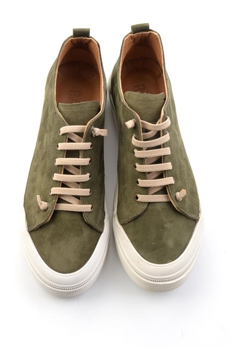 Haki Hakiki Deri Erkek Sneaker E01585773401