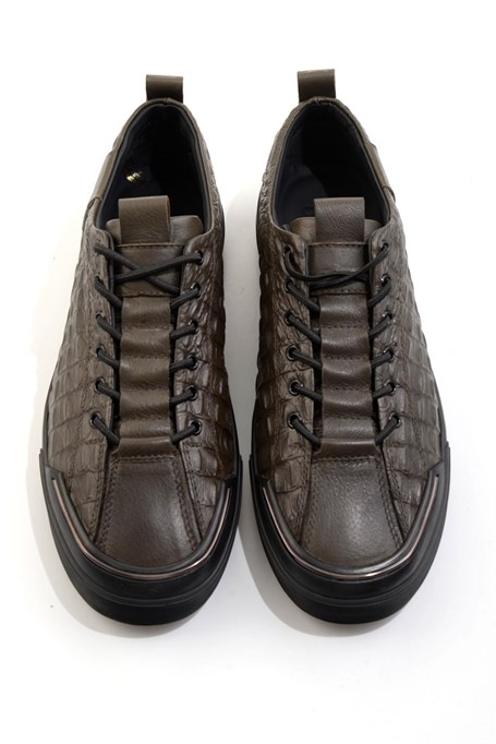 Haki Hakiki Deri Erkek Sneaker E01604238503