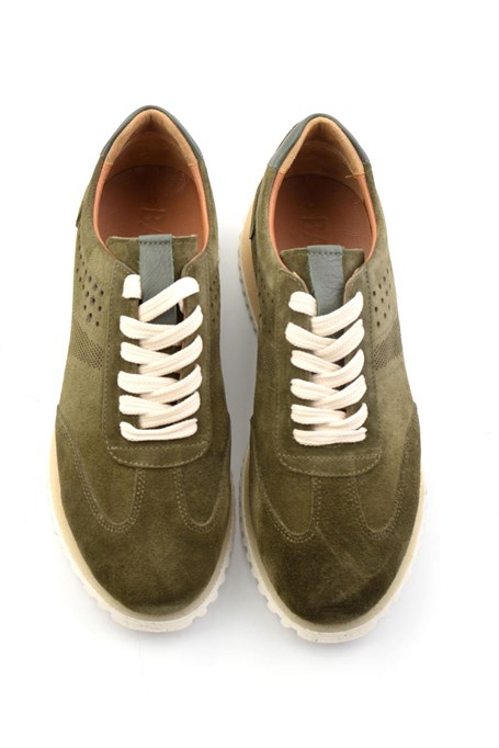 Haki Hakiki Deri Erkek Sneaker E01811042702