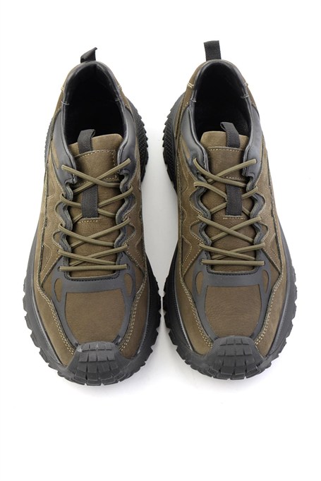 Haki Nubuk Hakiki Deri Erkek Sneaker E01018272101