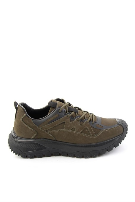 Haki Nubuk Hakiki Deri Erkek Sneaker E01018272101
