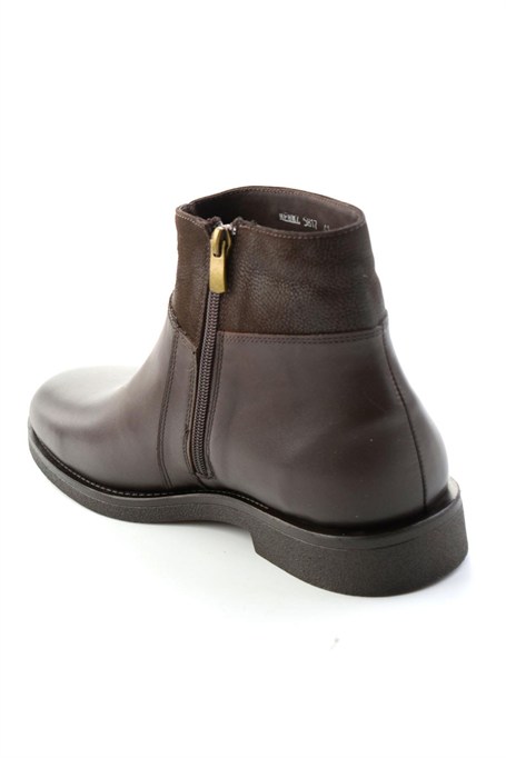 Kahve Antik Hakiki Deri Erkek Bot & Bootie E02648581741