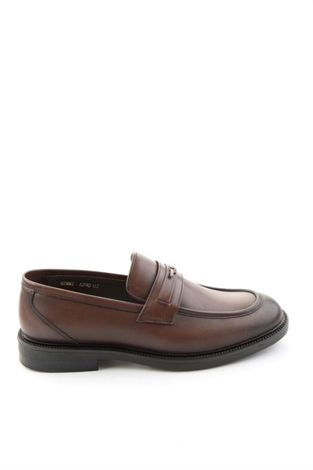 Kahve Antik Hakiki Deri Erkek Loafer Ayakkabı E01648629041