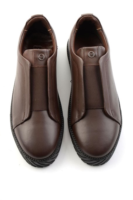 Kahve Antik Hakiki Deri Erkek Sneaker E01610197141