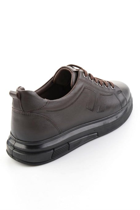 Kahve Antik Hakiki Deri Erkek Sneaker E01398203041