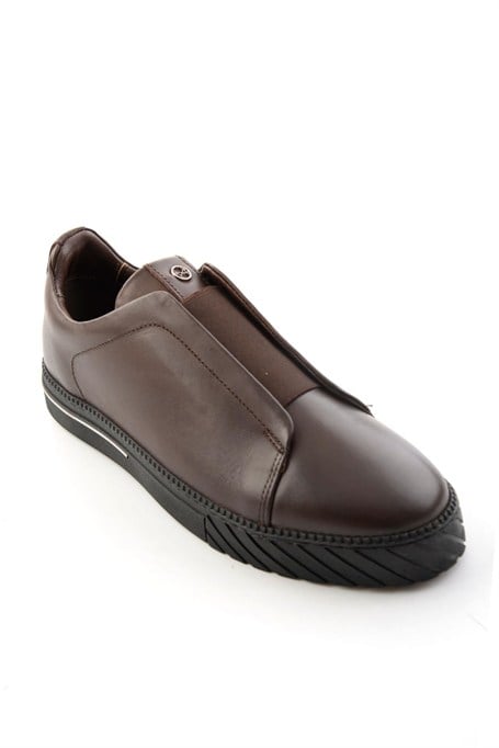 Kahve Antik Hakiki Deri Erkek Sneaker E01610197141