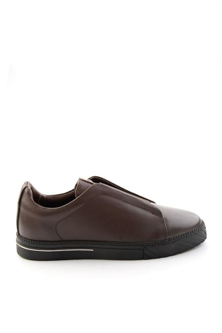 Kahve Antik Hakiki Deri Erkek Sneaker E01610197141