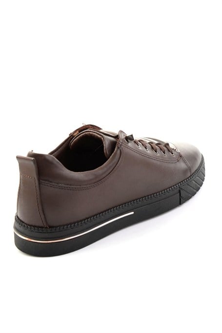 Kahve Antik Hakiki Deri Erkek Sneaker E01610196541