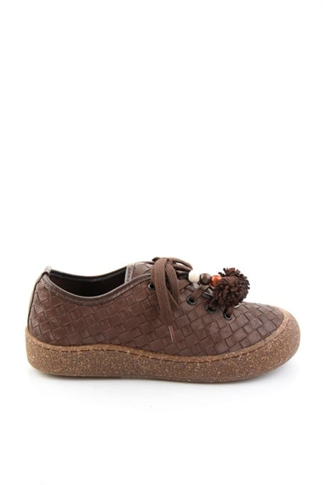 Kahve Baskı Detaylı  Kadın Sneaker K01646000410