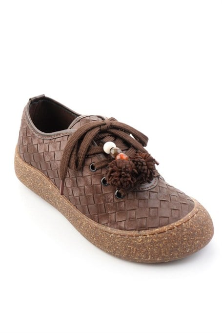 Kahve Baskı Detaylı  Kadın Sneaker K01646000410