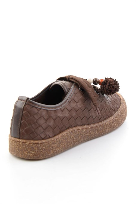 Kahve Baskı Detaylı  Kadın Sneaker K01646000410