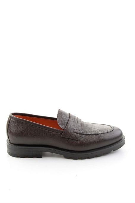 Kahve Floter Hakiki Deri Erkek Loafer Ayakkabı E01648622340
