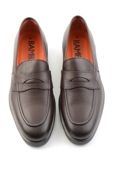 Kahve Floter Hakiki Deri Erkek Loafer Ayakkabı E01648622340