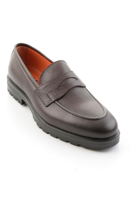 Kahve Floter Hakiki Deri Erkek Loafer Ayakkabı E01648622340