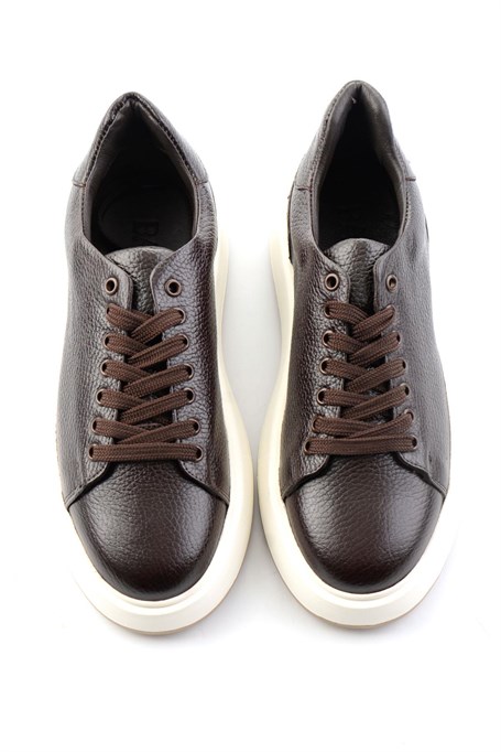 Kahve Floter Hakiki Deri Erkek Sneaker E01401120740