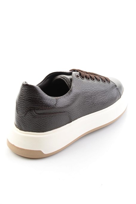 Kahve Floter Hakiki Deri Erkek Sneaker E01401120740