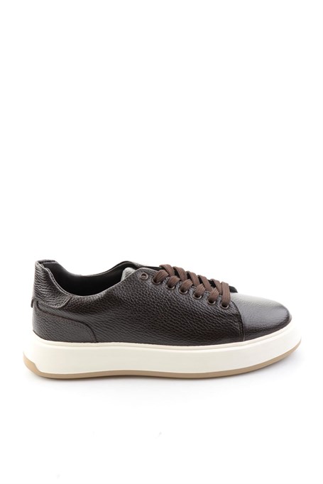 Kahve Floter Hakiki Deri Erkek Sneaker E01401120740
