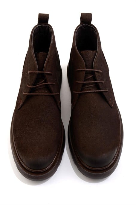 Kahve Hakiki Deri Erkek Bot & Bootie E02054070801