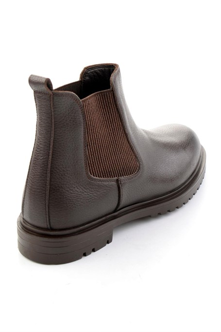 Kahve Hakiki Deri Erkek Bot & Bootie E02593411640
